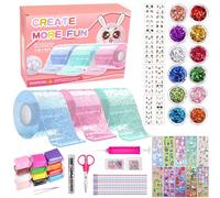 Nano Tape Bubble Kit for Kids, 3 * 3m Nano Tape Squishy Kit DIY Plastic Bubbles, Nano Double Sided Super Elastic Balloons, Nano Tape for Blowing, Fidget Toys and Party Favors for Boys and Girls (70)