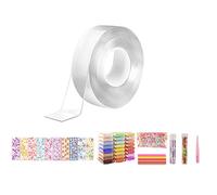 Nano Tape Bubbles Kit, Double Sided Tape Magic Plastic Bubbles Balloon, Nano Tape Elastic Bubble DIY Craft Kit, Party Favors Gifts Fidget Kit for Kids and Adult (SET3)