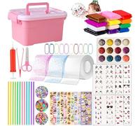 Nano Tape Kit with Box, 70Pcs Nano Tape Magic Nanotape Bubbles Set for Making Bubbles with Pump Sequins Powder Stickers DIY Craft Double Sided Water Ball Squishy Kit for Party Gift