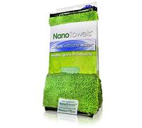 Nano Towels - Amazing Eco Fabric That Cleans Virtually Any Surface With Only Water. No More Paper Towels Or Toxic Chemicals. 4-Pack (8x8", Green)