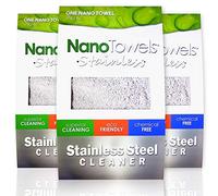Nano Towels Stainless Steel Cleaner 3-PACK | The Amazing Chemical Free Stainless Steel Cleaning Reusable Wipe Cloth | Kid & Pet Safe | 7x16 (3 pcs)