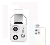 Nano Zoom 200x for Smartphone, 200x Magnification Pocket Microscope Camera Lens with CPL Lens & LED Light, Phone Microscope & Telephoto Zoom L-ens Attachment (White MS002CWH withCPL)