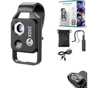 Nano Zoom Lens 200x for iPhone, Nanozoom 200x Magnification Zoom, Nanozoom Cell Phone Lens, Nanozoom x200 Pocket Microscope Camera (Black)