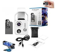 Nano Zoom Lens 200x for iPhone, Nanozoom 200x Magnification Zoom, Nanozoom Cell Phone Lens, Nanozoom x200 Pocket Microscope Camera (White)
