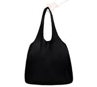 Nanobag Ultra-Lightweight Extra Large Size Tote Bag for Women & Men, Heavy Duty Reusable Grocery Bag, Foldable Travel Shopping Tote, Packable Cloth Bag with Handles, Washable Market Tote (Black)
