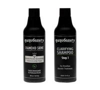 Nanobeauty Brazilian Keratin Hair Straightening Treatment Kit, Diamond Infused, 250ml, Vegan, Blow dry, Smoothing/Repair, Argan Oil, Formaldehyde Free Plus 250ml Shampoo