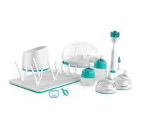 Nanobebe Baby Bottle Ultimate Feeding and Cleaning Set, for Breast Milk and Formula, Cleaning and Soothing Essentials, Baby Shower Registry Gift, for Newborn, Infant and Baby - Teal