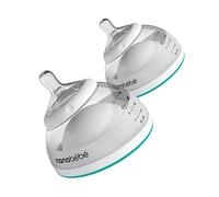 Nanobebe Breastmilk Baby Bottle (Award Winning Innovation for Breastfed Babies), Breastfeeding Newborn Breast Like, Anti Colic, Perfect Latch, Preserves Breast Milk nutrients, 2-Pack, Teal