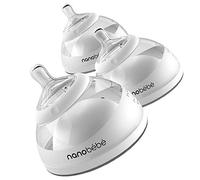 nanobebe Breastmilk Baby Bottles for Breastfed Babies, Breastfeeding Newborn Breast Like, Anti Colic, Perfect Latch, Preserves Breast Milk nutrients 3pk (Award Winning Innovation), Grey