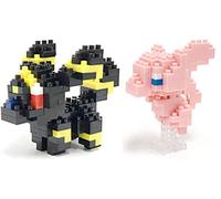 nanoblock 2 Set Bundle - Umbreon (Blacky in Japan) and Mew - Adjustable Pokemon Characters (Japan Import)