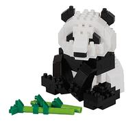 nanoblock Bandai Giant Panda Mini Figure Brick Building Set Animal Panda with Bamboo Pixel NBC328