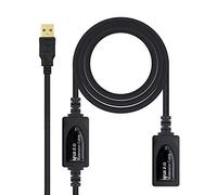 Nanocable 10.01.0213 - USB 2.0 Extension Amplified Cable, Male-Female, Black, 15mts