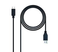 NANOCABLE 10.01.4001-L150 - USB 3.1 Gen2 Cable, Main Use for Mobile Phones, Tablets, Transfer Speed up to 10Gbps, Up to 3 Amps of Charge, Male to Male, Black, 1.5 Metres