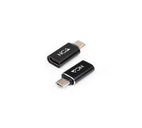NANOCABLE 10.02.0014 - Micro USB to USB-C Adapter, Micro B Male to USB-C Female, Black