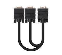 NANOCABLE 10.15.2000 - SVGA splitter cable for duplicating the output signal, HDB15/M-2xHDB15/H, black, 45 cm [Spain]