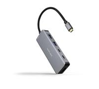 NANOCABLE 10.16.1006-6-in-1 USB-C 3.2 GEN1 5G Male to 2 USB-A Ports + 2 USB-C Ports + HDMI + USB-C PD 100W Aluminium 15cm Grey