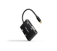 NANOCABLE 10.16.4307 USB-C Male to HDMI + DVI + DisplayPort + VGA Converter Black 10 cm