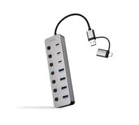 NANOCABLE 10.16.4510 USB-C + USB-A/M HUB to 4x USB-A + 3x USB-C 3.0 + USB-C 5V