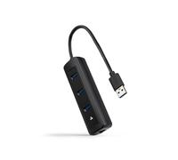 NANOCABLE 10.16.4604 USB-A 3.0 to 3xUSB-A 3.0 + RJ45 Hub USB-A/M- USB-A/M-RJ45/F, Black, 15 cm