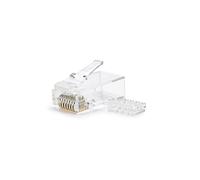 NANOCABLE 10.21.0201-100 - Connector for RJ45 Ethernet Network Cable, 8 Threads Cat.6 UTP, Bag of 100 units, Transparent, Standard, Includes Guides