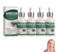 NanoClear Eye Drops, Natural Dry Eye Drops for Humans, NanoClear eye Drop Serum, Nano Clear eyes drops for Gentle Care, Natural Ingredients (4 Bottle)