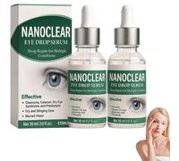 NanoClear Eye Drops, Natural Dry Eye Drops for Humans, NanoClear eye Drop Serum, Nano Clear eyes drops for Gentle Care, Natural Ingredients (2 Bottle)