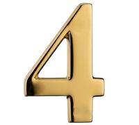 Nanocoast 3" Self Adhesive Door Number, PVD Gold Stainless Steel, 4