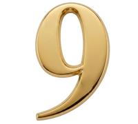 Nanocoast 3" Self Adhesive Door Number, PVD Gold Stainless Steel, 9