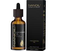 Nanoil Macadamia Oil 50ml - Organic, cold-pressed and unrefined macadamia oil for face, body and hair care. Nutrient-boost, protection and reinforcement