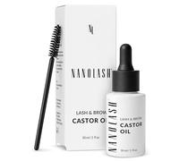 Nanolash Castor Oil 30ml - 100% natural, organic, cold-pressed and unrefined castor oil for eyelashes, eyebrows, hair growth, eyelash growth, skin care