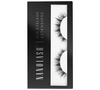 Nanolash DIY Eyelash Extensions 36 pcs - cluster lashes DIY, cluster false eyelashes for lash extensions at home, individual cluster lashes (Black, HARMONY)