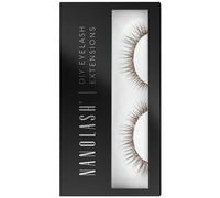 Nanolash DIY Eyelash Extensions 36 pcs - cluster lashes DIY, cluster false eyelashes for lash extensions at home, individual cluster lashes (Brown, INNOCENT)