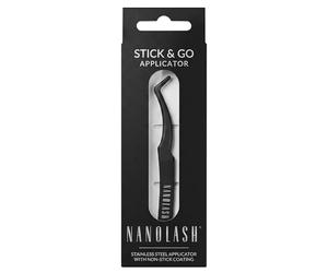 Nanolash DIY Stick & Go Pre-Glued Applicator - pre-glued lash applicator for eyelash extensions at home, precision tweezers for applying pre-glued lashes