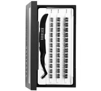 Nanolash DIY Stick & Go Pre-Glued Lashes - self adhesive lash clusters, press-on lashes with tweezers (HEARTBREAKER)