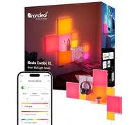Nanoleaf Blocks Combo XL Smarter Kit, WiFi Smart RGBW LED Wall Light Panels Work with Alexa, 16M+ Color Music Sync Screen Mirroring Wall Lights for Gaming Room, Home Decor (9 Panels + 1 Shelf)