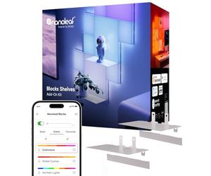 Nanoleaf Blocks Expansion Kit | 2 Shelves, Ultra-Thin Stainless Steel Design, Perfect for Showcasing Collectibles & Favorites, Easy Screw-Mounted Installation (Screws Included)