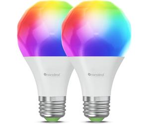 Nanoleaf E27 Smart LED Bulbs, RGB Colour-Changing WiFi Lights, Alexa/Google Home Compatible, 9W Dimmable Remote Control, 2700K-6500K, Matter & Bluetooth Sync, Hub Required, 2 Pack
