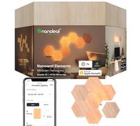 Nanoleaf Elements Hexagon Starter Kit, 7 Wood Look LED Smart Light Panels - Dimmable & Modular Wi-Fi Wall Mood Lights, Works with Alexa Google Assistant Apple Homekit, for House Room Decor or Desk