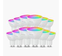 Nanoleaf GU10 Matt Smart LED Light Bulb - 12 Dimmable RGBCW Bulbs, Screen Synchronization, 16 Million Colors, 400 Lumens, WiFi App/Voice Control (Alexa, Apple)
