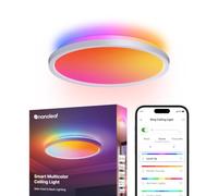 Nanoleaf LED Ceiling Light, Smart RGBICW Flush Mount, Dual-Sided Round | 2600LM, CRI 95, RG0 Eye Comfort, DIY Colours, Work with Matter Alexa Google Home, For Bedroom Living Room Kitchen, Ø32cm