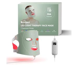 Nanoleaf LED Light Therapy Face Mask 432 LEDs, 7 Targeted Light Modes, Portable Red Light Mask with NIR LEDs, Skin-Friendly Silicone & Eye Protect, 5-10 Mins Quick Treatment, Infrared Rechargeable