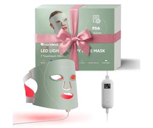 Nanoleaf LED Light Therapy Face Mask, 7 Targeted Light Modes, Portable Red Light Mask with NIR LEDs, Skin-Friendly Silicone & Eye Protect, 5-10 Mins Quick Treatment, Infrared Rechargeable