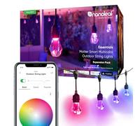nanoleaf Matter Essentials, 15M Outdoor LED String Lights Expansion Pack (RGBICW) - Smart Multicolor Lights with 16M+ Colours, IP65 Waterproof, 20 addressable LED Bulbs, WiFi, Bluetooth & Matter