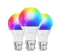 Nanoleaf Matter Essentials B22 LED Bulbs, Pack of 3 RGBW Dimmable Smart Bulbs - Matter over Thread, Bluetooth Colour Changing Light Bulbs, Works with Google Apple, Room Decor & Gaming