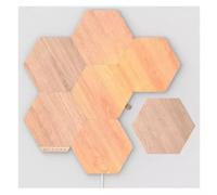 Nanoleaf Elements Hexagon Starter Kit, 7 Wood Look LED Smart Light Panels - Dimmable & Modular Wi-Fi Wall Mood Lights, Works with Alexa Google Assistant Apple Homekit, for House Room Decor or Desk