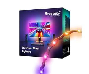 Nanoleaf PC Screen Mirror LED Strip Light, 2.5M RGB IC Zigzag Backlights, Stick to Monitors up to 32”, Smart USB-C Trimmable Strip with Direct Music & Screen Mirror, Desktop App Control