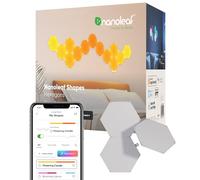 Nanoleaf Shapes Hexagon Expansion Pack, 3 LED Smart Light Panels - Dimmable & Modular Wi-Fi Wall Mood Lights, Works with Alexa Google Assistant Apple Homekit, for House Room Decor or Desk