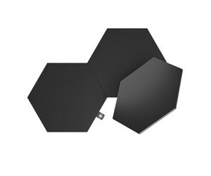 Nanoleaf Shapes Ultra Black Hexagon Expansion Pack, 3 Additional Smart Light Panels LED RGBW - Modular Wi-Fi Colour Changing Wall Lights, Works with Alexa Google Assistant Apple Homekit