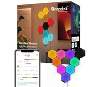 Nanoleaf Shapes Ultra Black Hexagon Starter Kit, 9 Smart Light Panels LED RGBW - Modular Wi-Fi Colour Changing Wall Lights, Works with Alexa Google Assistant Apple Homekit, for Room Decor & Gaming