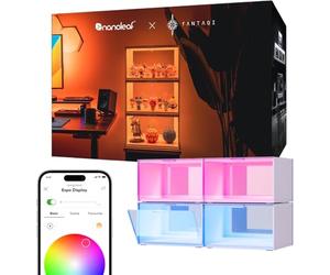 Nanoleaf Smart Expo Case, LED Shoe Boxes Sneaker Display Case, Stackable Shoe Storage Organizers, Collection Crate, Figures & Collectibles Showcase (4-Pack Starter Kit)
